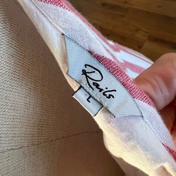 Rails pink and white striped button front sundress with spaghetti straps, size L - Picture 8 of 10